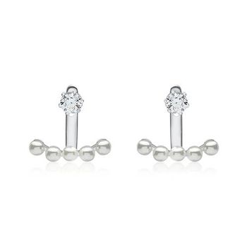 Orejeras perlas circonitas plata 925