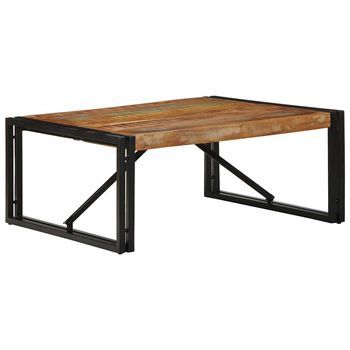 Mesa De Centro Multicolor 80x80x35 Cm Madera Maciza Reciclada Vidaxl