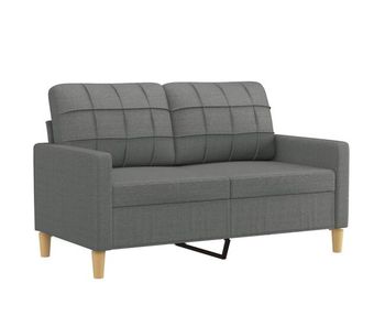 Vidaxl sofá de 2 plazas de tela gris oscuro 120 cm