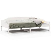 cama individual  cama de adulto  estructura de cama sin colchon madera de pino blanca 90x200 cm