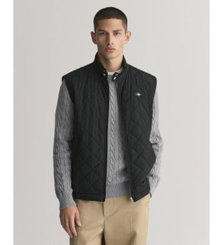 Gant para hombre. 7006341 Chaleco Windcheater acolchado negro (4XL), Casual, Poliéster