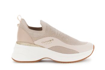 zapatillas de running sin cordones en tejido elástico y pedrería powder