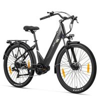bicicleta electrica ciudad touroll urbano 3 motor central 250w bateria 36v 13ah ruedas 275 frenos de disco hidraulicos negro