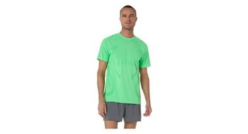Camiseta de manga corta asics road seamless verde para hombre