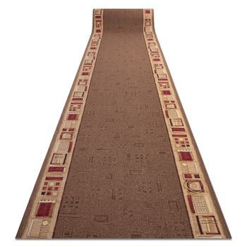 Alfombra De Pasillo Con Refuerzo De Goma  Jena Marrón 120cm 120x990 Cm