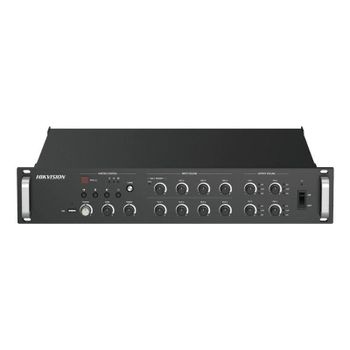 Amplificador Hikvision en red 1000W 4 zonas con USB, Bluetooth y MIC