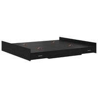 cama con almacenamiento con cabecera roble negro 200 x 200 cm
