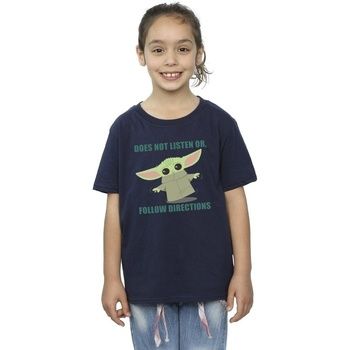 Disney Camiseta The Mandalorian Does Not Listen para niña