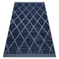 alfombra de cuerda sisal color 47268309 rombos cuadrados azul 200x290 cm