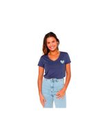 camiseta rip curl heart v neck tee mujer azul marino