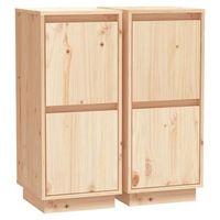 aparador 2 uds madera maciza de pino 315x34x75 cm