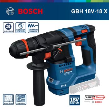 GBH 18V-18 X para Martillo Rotativo Inalámbrico Bosch 18V SDS Plus Compacto Ligero Control de Vibraciones Herramienta de