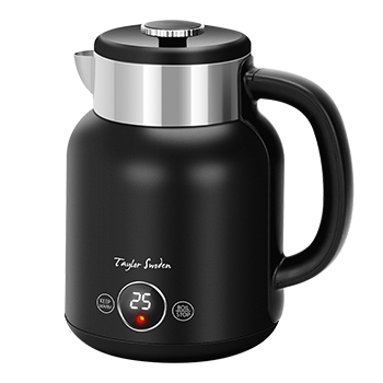 Taylor Swoden Asher - Hervidor de agua retro de toque frío, doble pared de acero inoxidable, 2200W, 1.7L, ajuste de temperatura, pantalla LED con temperatura en tiempo real, mantener caliente 1 hora.