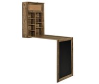 escritorio plegable de pared klappen con corcho y pizarra mdf 80 x 50 x 19 cm color madera encasa