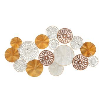 Panel Decorativo 3d Abstracto De Metal Multicolor 125x5,5x68,5 Cm