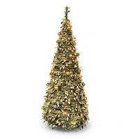 arbol de navidad emergente well home o70x180 cm 150 led blanco calido  36 bolas champagne