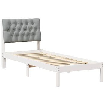 Cama Individual | Cama Para Adulto | Estructura De Cama Con Cabecera Tapizada 75 X 190 Cm
