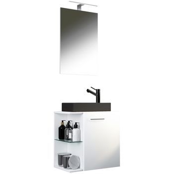 3 Piezas Lavabo Hausa Espejo Negro