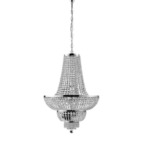lampara de arana mozart en hierro y laton cromado con pedreria 10 luces 155 o65 bl189-10-cr