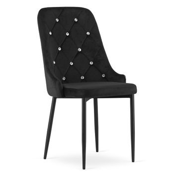 Silla De Comedor Terciopelo Valora Remi Asiento De Terciopelo Negro