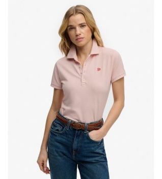 Superdry para mujer. W6012208A Polo Heritage Slim Fit rosa (M), Casual, Algodón, Manga larga