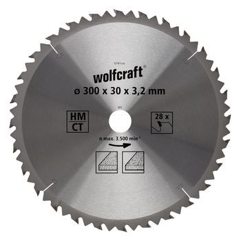 Disco Para Sierra Circular Cortes Rápidos Y Finos En Madera Wolfcraft 300 X 30 Mm 28 Dientes