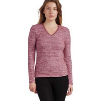 admas camiseta manga larga top de manga larga y cuello en v puntilla para mujer