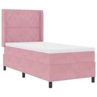cama tapizada 200x100x128 cm madera - rosa