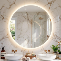 espejo redondo con luz led 70cmx70cm - funcion antivaho - 3 colores de luz y brillo regulable con memoria