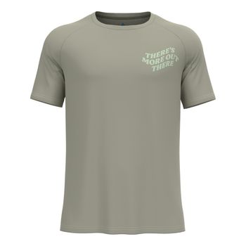 Odlo Essential Print Camiseta De Running Hombres-Caqui