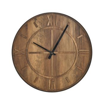 Reloj De Pared Con Números Romanos Estilo Rústico Reloj Decorativo Marrón Saulges