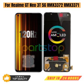 Reemplazo iParts nueva pantalla para Realme GT Neo 3T 5G RMX3372 RMX3371 120Hz pantalla táctil AMOLED con piezas OEM de montaje de marco
