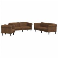 juego de sofas 3 piezas terciopelo marron