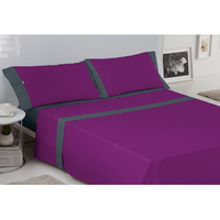 juego de sabanas liso aplique morado donegal cama 200cm