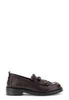 mocasines de piel con flecos bordeaux 39