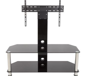 AVF SDCL1140 1140 mm TV Stand with Bracket - Black & Chrome, Black