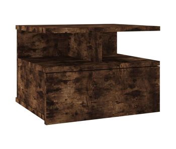 Vidaxl mesita de noche flotante madera roble ahumado 40x31x27 cm