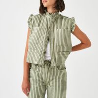 seventy  mochi pablo striped denim waistcoat - s