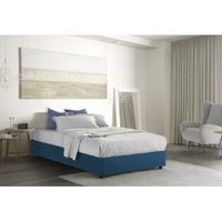 talamo italia cama individual y media con contenedor silvia sommier made in italy cama con revestimiento de tela apertura lateral con colchon de 120x190 cm incluido azul