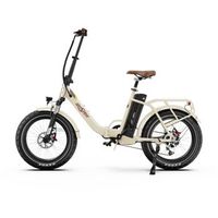 bicicleta electrica plegable onesport ot16 max 20bateria de 48 v 18 ah compatible con app beige