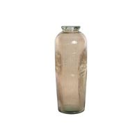 jarron cristal reciclado 30x30x72 rayado champan