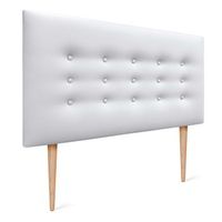 dhome cabecero de polipiel con 3 hileras de botones y patas cabezal tapizado cama lujo blanco 110cm