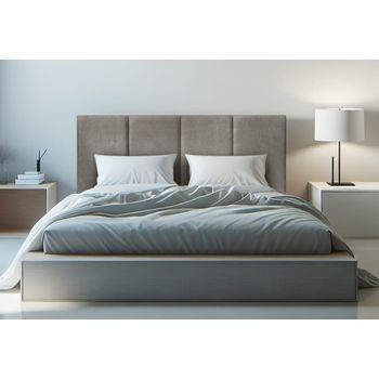 Cabecero Cama Granada Tapizado Tejido Antimanchas Largo 180x125 Cm Gris