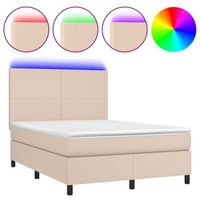 cama tapizada 193x144x128 cm vinilo - marron