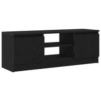 mueble de tv de madera de roble negro 102x30x36 cm vidaxl