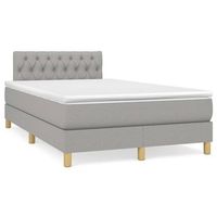 cama box spring con colchon tela gris claro 120x200 cm vidaxl