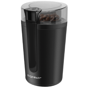 Aigostar Natural -  Molinillo de Café Eléctrico, con Cuchilla de Acero Inoxidable, Semillas Especias Frutos Secos Molinos de Cuchillas de 200W Potencia, Capacidad 60gr con Cepillo para Limpieza, Libre de BPA