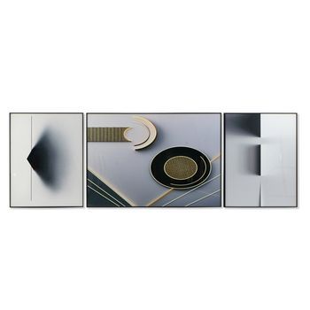 Cuadro Set 3 Aluminio Mdf 240x3x80 Abstracto
