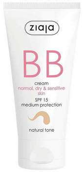Ziaja BB Cream Piel Normal, Seca y Sensible SPF15 Tono Natural 50 ml