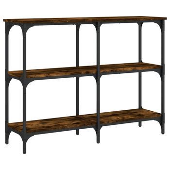 Mesa Consola | Mesa De Entrada | Mesa Auxiliar Madera De Ingeniería Roble Ahumado 100x29x75 Cm